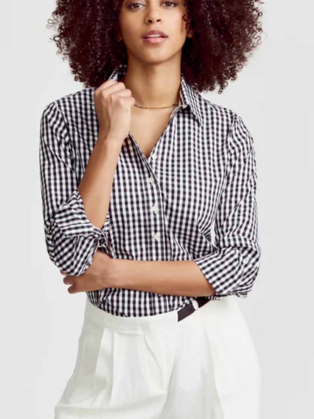 The Shirt by Rochelle Behrens The Icon Shirt in Large Check Gingham Black White